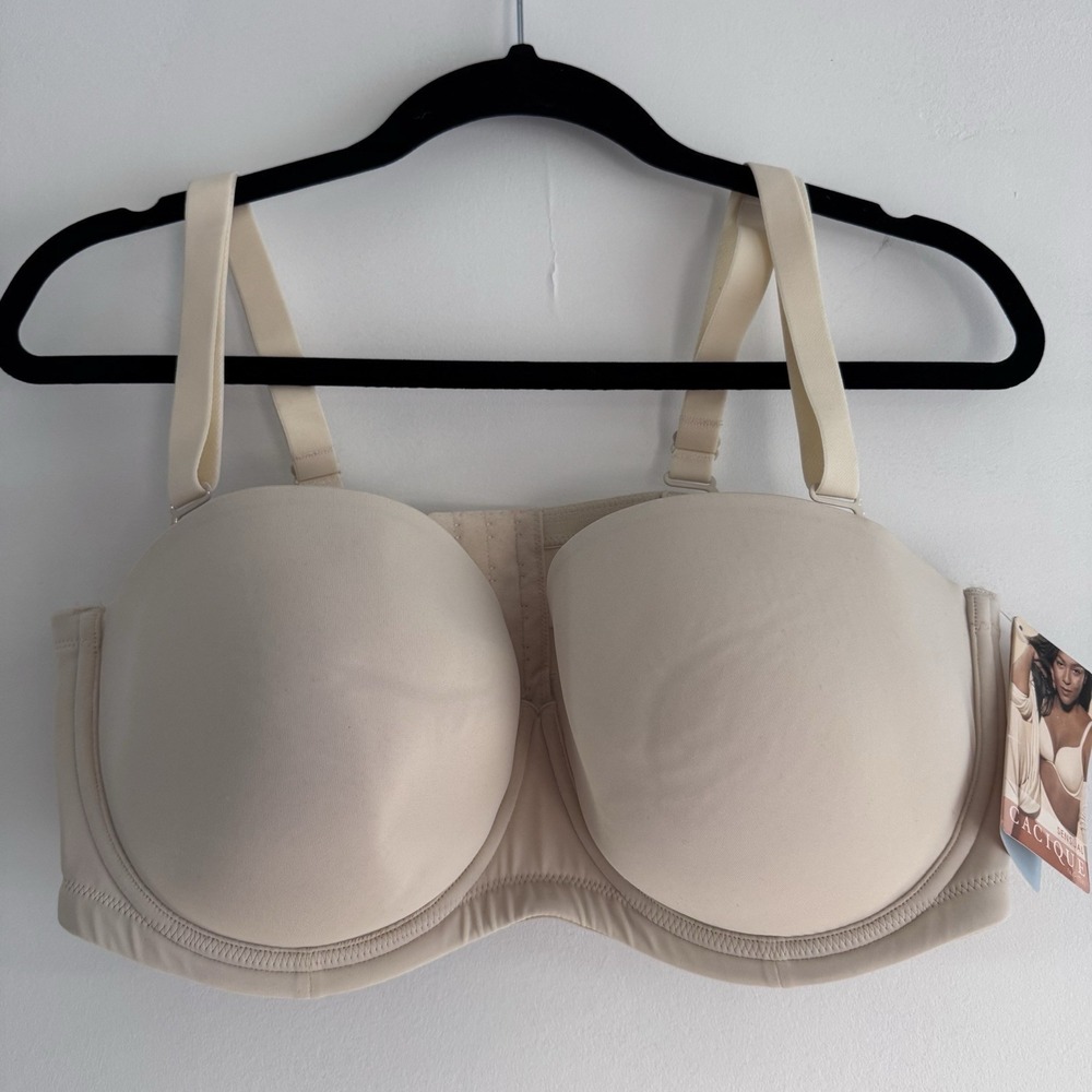 NWT‎ ! Cacique Strapless Bra 44D Multiway Underwire Lightly Lined Convertible
